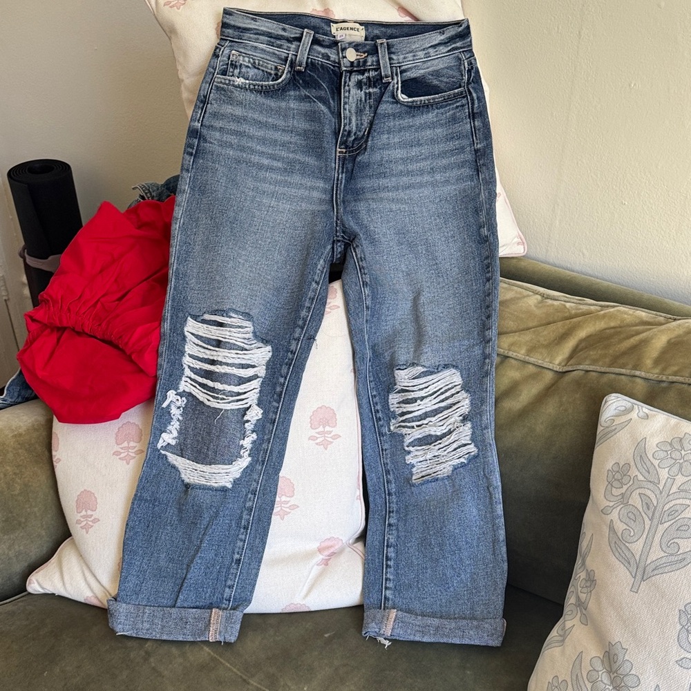 L'AGENCE Classic Blue Straight Leg Jeans